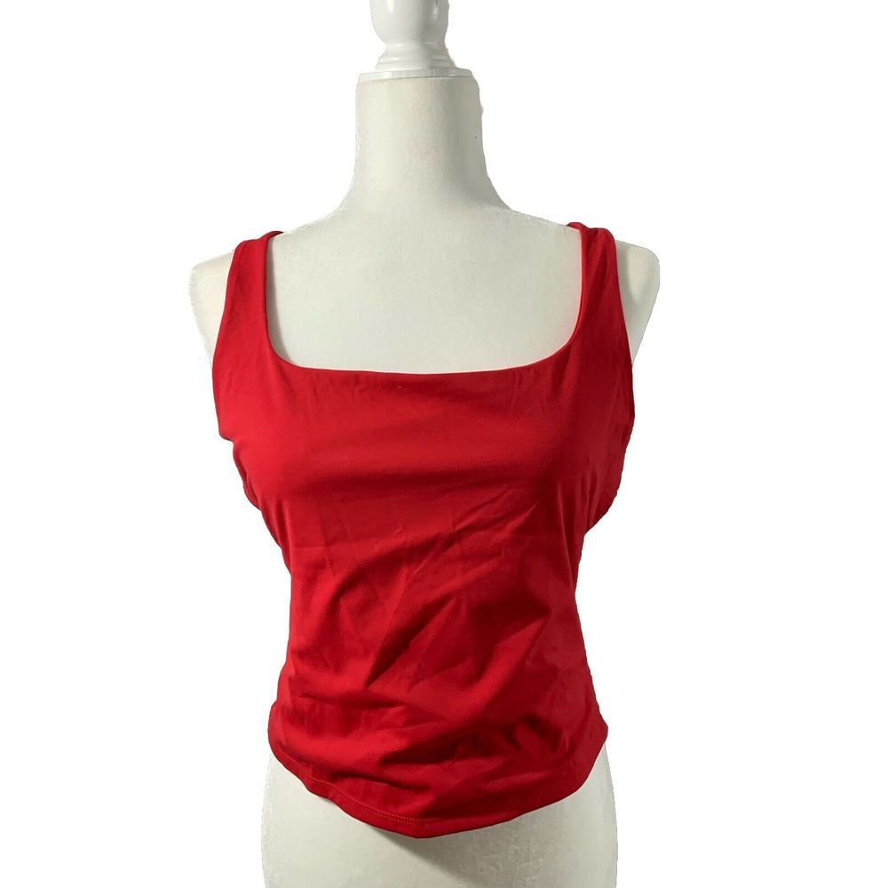 GARAGE Women's Red Halter Top Open Back W/ Ruching‎ Size Large NEW WITH TAG